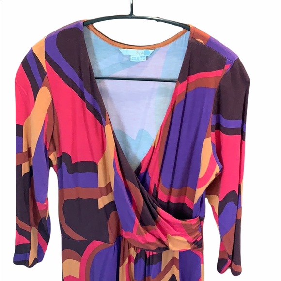 Boden Elena Geo Print Wrap Front Dress - Picture 3 of 11